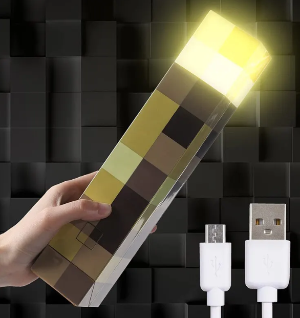 Ночник OEM Minecraft Torch Майнкрафт с креплением на стену - изображение 2
