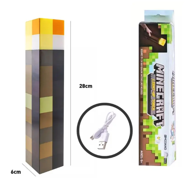 Ночник OEM Minecraft Torch Майнкрафт с креплением на стену - изображение 4