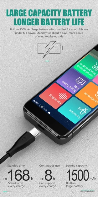 Электронный голосовой переводчик Microsoft M9 на 137 языков c WI-FI и Bluetooth - изображение 4