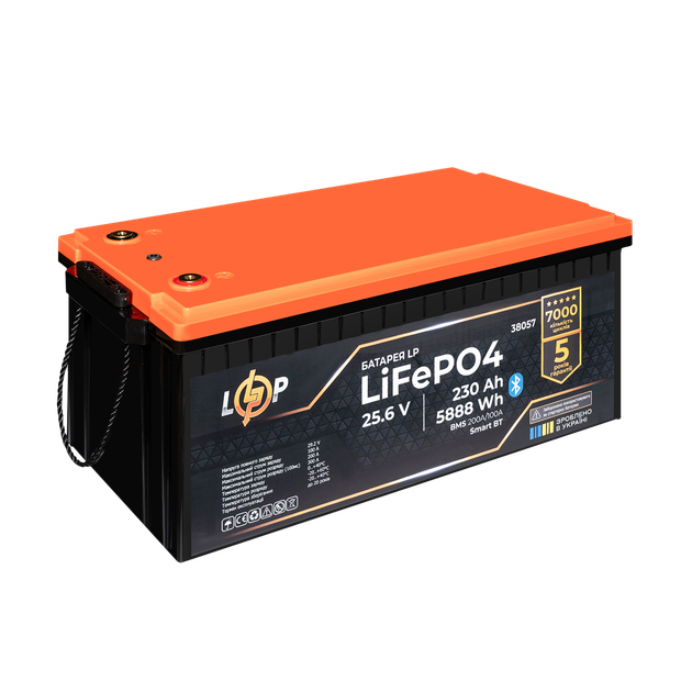 Акумулятор LogicPower LiFePO4 25,6V - 230Ah 5888Wh (BMS 200A/100А) Smart BT - зображення 4