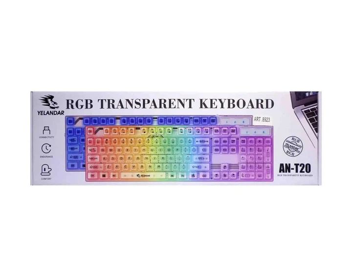 Клавиатура проводная Yelandar AN-T20 с LED подсветкой от USB 8923 - изображение 10