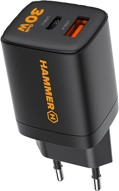 Ładowarka sieciowa Hammer RapidCharge Duo 30W Black-Orange (AKC001408) - obraz 4