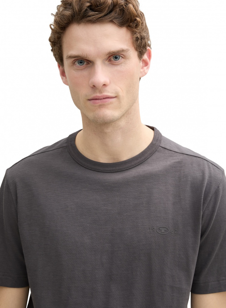 Футболка Tom Tailor Basic cotton T-shirt L Сірий 1045627-10899 - Фото 3 Футболка Tom Tailor Basic cotton T-shirt L Сірий 1045627-10899 - изображение 3