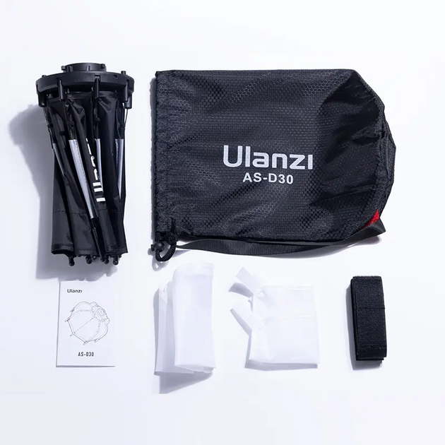 Софтбокс Ulanzi 30cm Octagonal Softbox with Mini Bowens Mount and Grid (UV-L083GBB1 AS-D30) (L083GBB1) - изображение 10