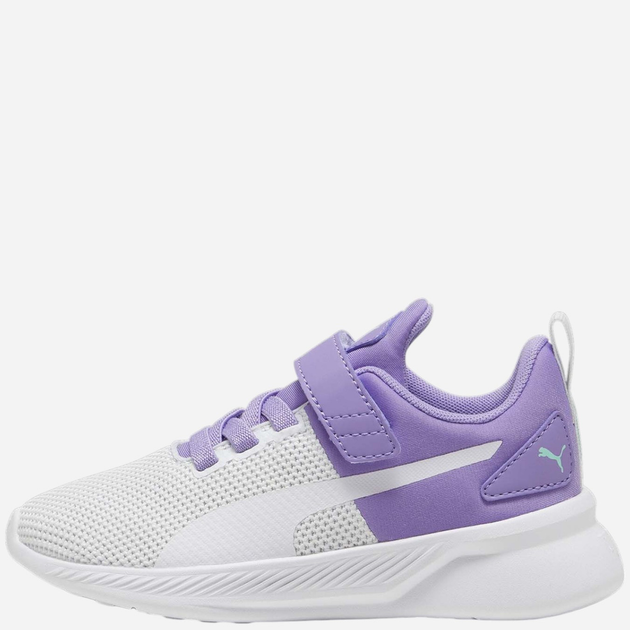 Buty sportowe dziecięce dla dziewczynki na rzepy Puma Flyer Runner V Ps 192929-50 35 (2.5UK) Białe/Fioletowe - obraz 3