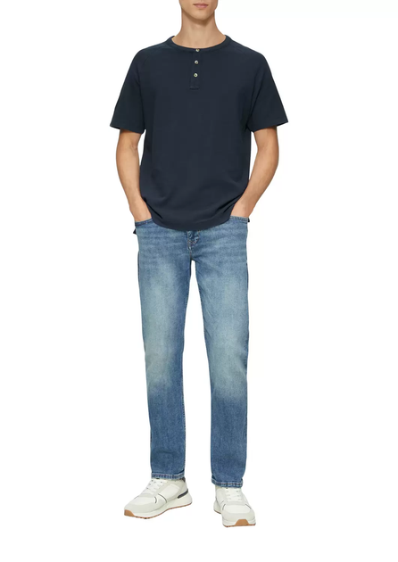 Футболка s.Oliver Waffle Henley Neck T-Shirt L Темно-синій 2161840-5852 - изображение 3