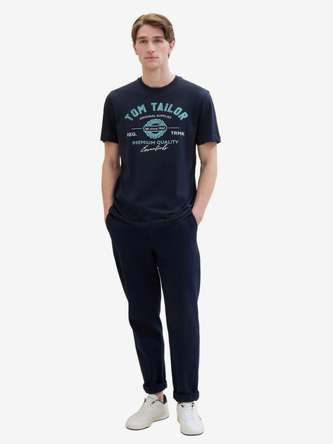 Футболка Tom Tailor LOGO TEE MEN'S T-SHIRT S Темно-синій 1037735-10302 - изображение 4