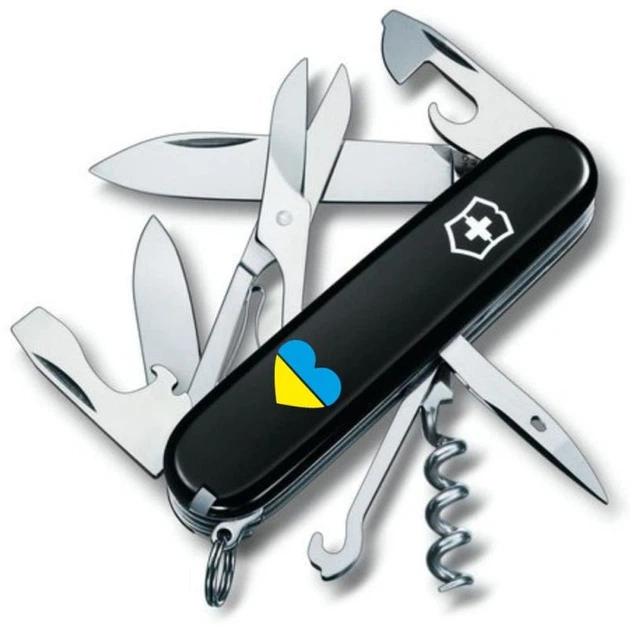 Швейцарский складной нож 91мм Victorinox CLIMBER UKRAINE 1.3703.3_T1090u - Фото 1 Швейцарский складной нож 91мм Victorinox CLIMBER UKRAINE 1.3703.3_T1090u - изображение 1