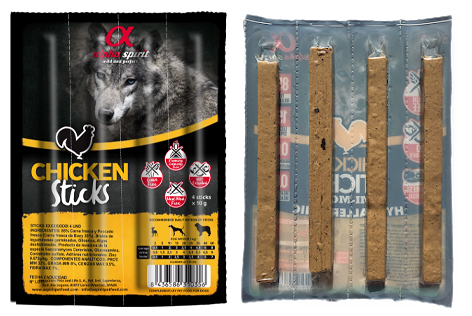 Ласощі для собак Alpha Spirit Sticks напіввологі беззернові палички з куркою 4 шт х10 г (as5104405) - Фото 2 Ласощі для собак Alpha Spirit Sticks напіввологі беззернові палички з куркою 4 шт х10 г (as5104405) - зображення 2