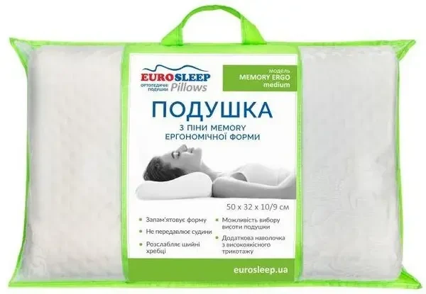 Подушка Eurosleep MEMORI ERGO / Мемори эрго 60х40х11/10 см. - изображение 2