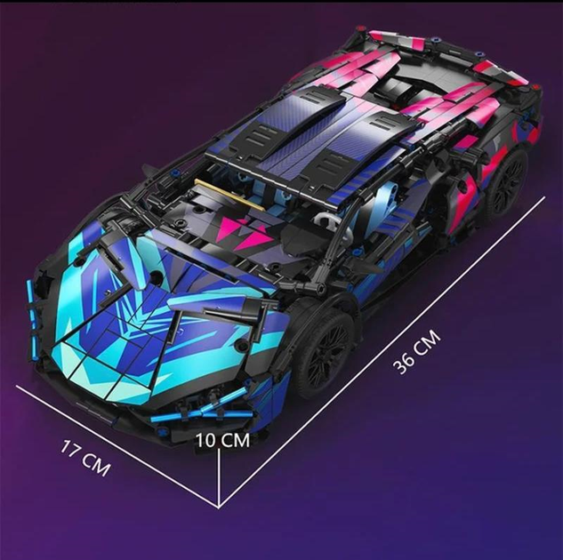 Конструктор суперкар на пульті керування Lamborghini 1314 деталей - Фото 5 Конструктор суперкар на пульті керування Lamborghini 1314 деталей - зображення 5