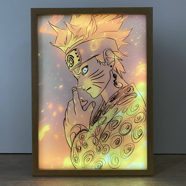 Ночник светильник картина Optech LED Naruto Наруто Аниме деревянная рамка 31х22.5х4.5 см - изображение 4