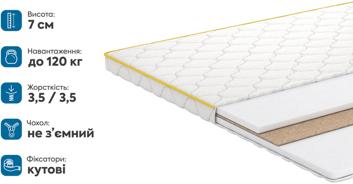 Ортопедичний матрац Matro (MatroLuxe) Aura kokos 160х190 см (0024214502) - зображення 4