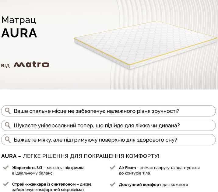 Ортопедичний матрац Matro (MatroLuxe) Aura 140х200 см (0024213592) - зображення 5