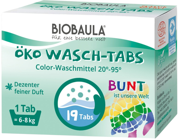 Tabletki do prania kolorowego Biobaula 19 szt (4260685121353) - obraz 1