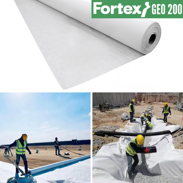 Геотекстиль нетканий PP Fortex Geo 200 г/м2, 2 х 50 м, 100 м2 - Фото 13 Геотекстиль нетканий PP Fortex Geo 200 г/м2, 2 х 50 м, 100 м2 - зображення 13