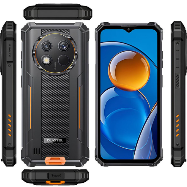 Смартфон Oukitel G1 6.5" HD+ 6GB 256GB T606 10600mAh 48+5Мп IP69K NFC Black-Orange (G1_Orange) - изображение 6