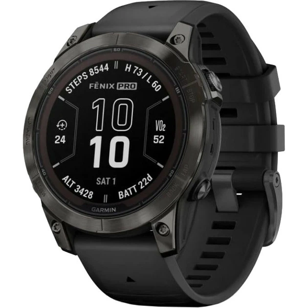 Смарт-часы Garmin Fenix 7 Pro Sapphire Solar Carbon G. DLC Tit. with Black Band (010-02777-10/11/54) - Фото 1 Смарт-часы Garmin Fenix 7 Pro Sapphire Solar Carbon G. DLC Tit. with Black Band (010-02777-10/11/54) - изображение 1
