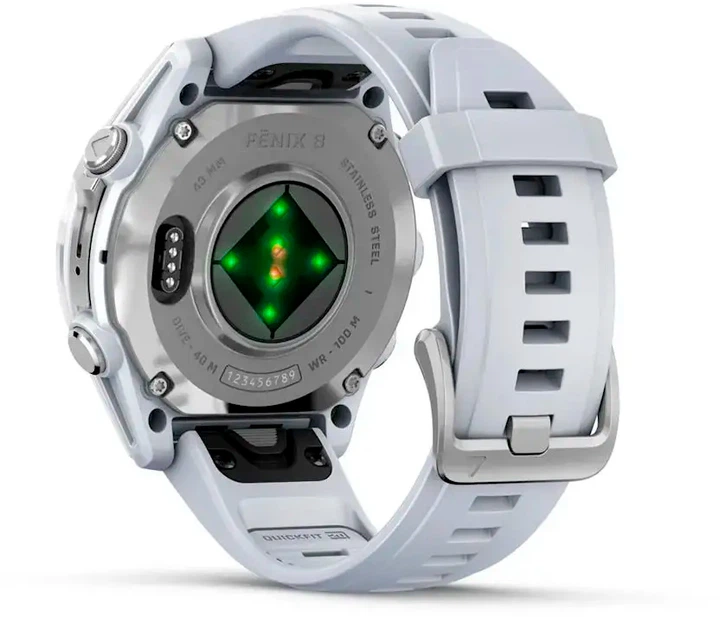 Смарт-годинник Garmin fenix 8 43mm AMOLED Silver with Whitestone Silicone Band (010-02903-00) - зображення 2