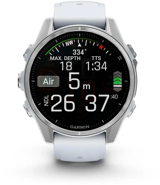 Смарт-годинник Garmin fenix 8 43mm AMOLED Silver with Whitestone Silicone Band (010-02903-00) - зображення 3