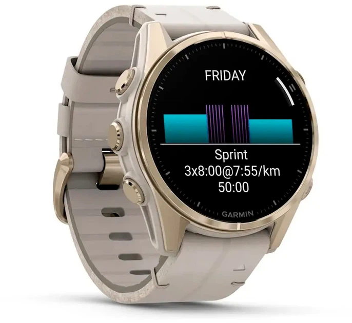 Смарт-часы Garmin fenix 8 43mm AMOLED Sapphire Soft Gold with Limestone Leather Band (010-02903-40) - Фото 2 Смарт-часы Garmin fenix 8 43mm AMOLED Sapphire Soft Gold with Limestone Leather Band (010-02903-40) - изображение 2
