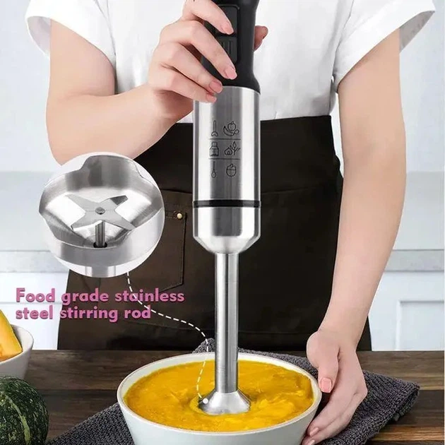 Ручной погружной блендер для дома с измельчителем1600W RAF R-378 Серебристый - изображение 2