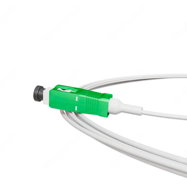 Пігтейл оптичний LC/UPC Білий LSZH, Singlemode G.652.D (SM), Simplex, 0,9мм - 1,5 м - зображення 4