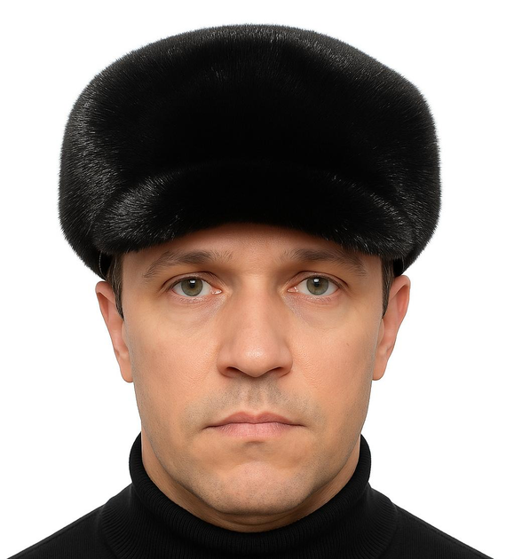 Зимова чоловіча норкова кепка Хутряний Стиль М'яка кепка Хуліганка 54-60 Чорний (506) - зображення 1