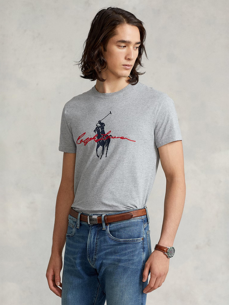 Футболка бавовняна довга чоловіча Polo Ralph Lauren 2012341 M Сіра з принтом від Rozetka на платформі USKIDKA Акція на Футболка бавовняна довга чоловіча Polo Ralph Lauren 2012341 M Сіра з принтом від Rozetka