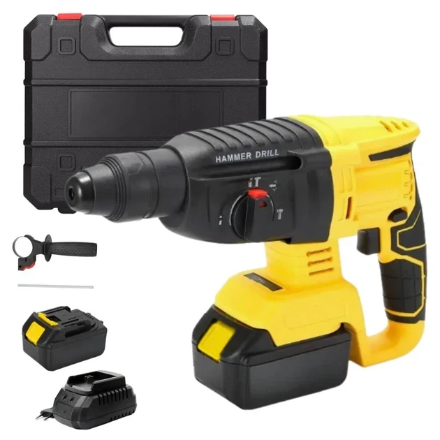 Перфоратор аккумуляторный RIAS Hammer Drill 21V 2xАКБ в кейсе Yellow (3_06205) - изображение 2