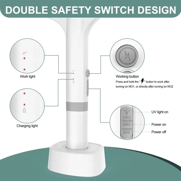 Лампа-уничтожитель комаров Insect Killer аккумуляторная 1200mAh USB White (3_06207) - изображение 4