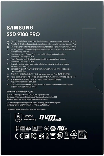 SSD диск Samsung 9100 Pro 4TB M.2 PCIe 5.0 x4 V-NAND TLC (MZ