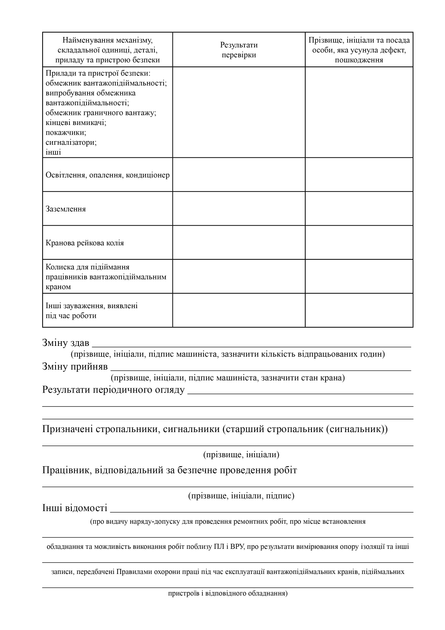 Вахтовий журнал машиніста вантажопідіймального крана, машини, підйомника, A4, портретна орієнтація. Тверда обкладинка - изображение 4