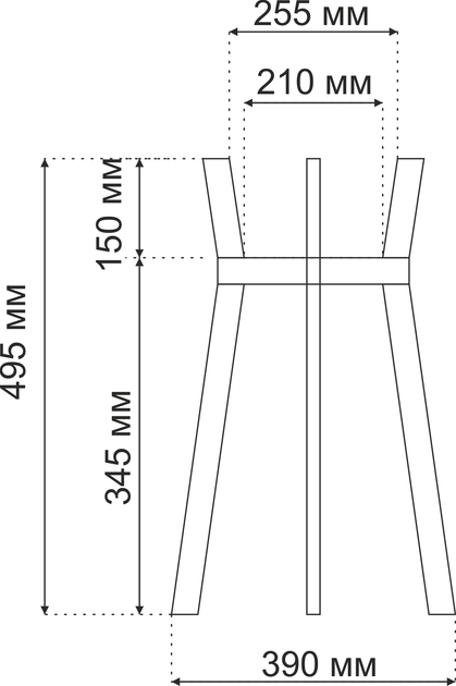 Підставка для вазонів WoodDecor косонога маленька бук 210x495x390 мм Чорна - зображення 2