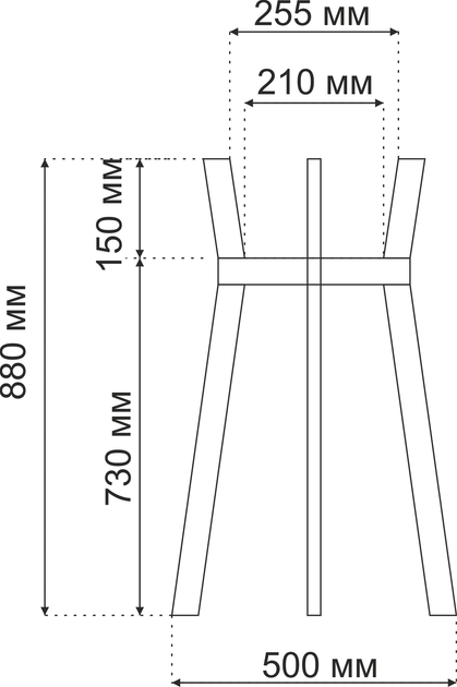 Подставка для вазонов WoodDecor косоногая высокая бук 210x880x500 мм Черный - изображение 5