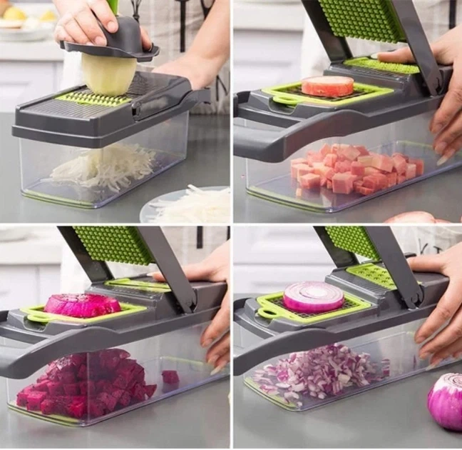Многофункциональная овощерезка Veggie Slicer 14в1 Ручной комбайн для нарезки и шинковки овощей - изображение 10