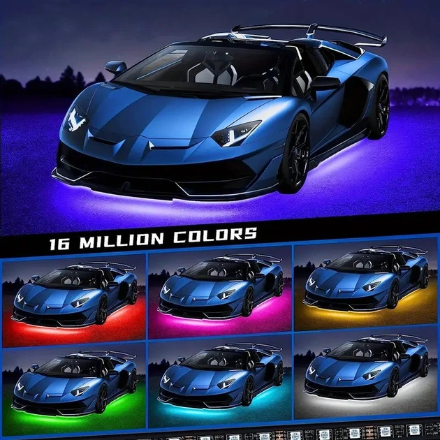 Подсветка днища авто LED RGB Bluetooth 12V комплект 2 ленты 90см и 120см - изображение 10