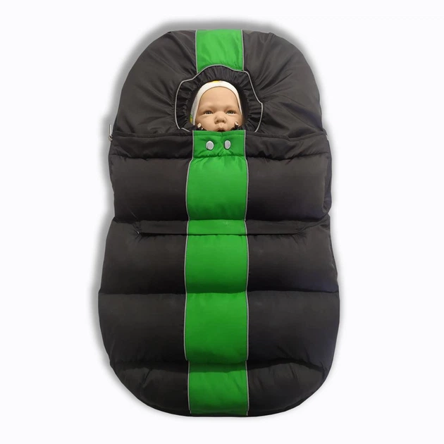 Всесезонный трансформер 4 в 1, вкладыш-конверт "All-Season Baby Travel CC", ART-0000686, чорный с зеленым - изображение 10