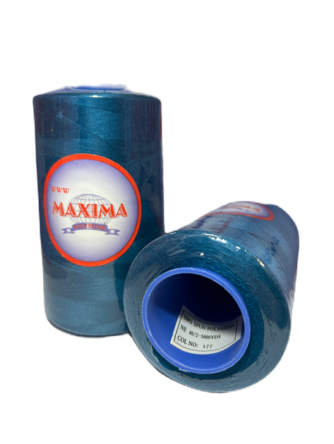 Нитки швейные MAXIMA 40/2 Морская волна (177) 4114,8 м - изображение 2