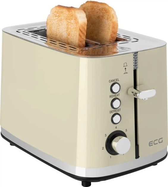 Тостер ECG ST 2766 Vintage Vanilla - Фото 5 Тостер ECG ST 2766 Vintage Vanilla - изображение 5