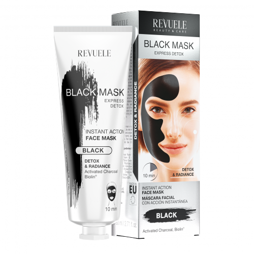 Черная экспресс-маска для лица Revuele Express Detox Black Mask, 80 мл - изображение 4