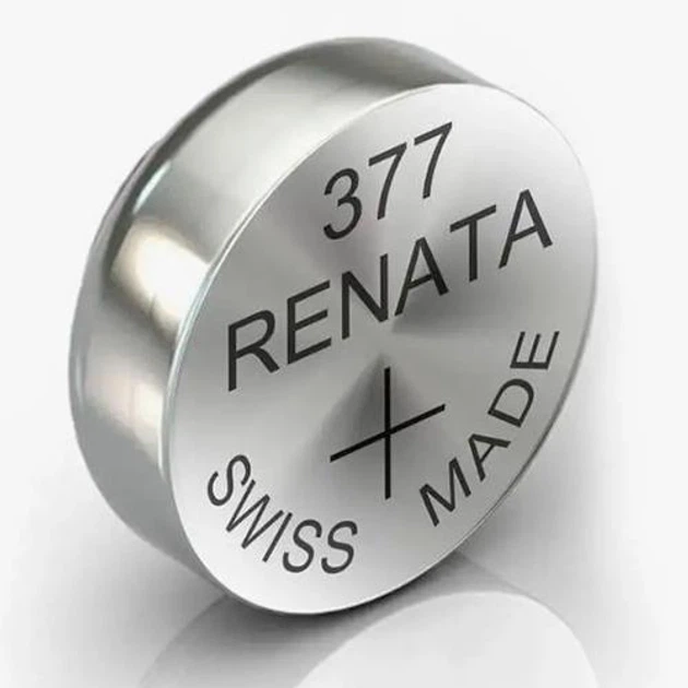 Батарейка для часов серебряно-цинковая Renata 377 SR626SW АG4 LR66 376 1.55V (104) - Фото 1 Батарейка для часов серебряно-цинковая Renata 377 SR626SW АG4 LR66 376 1.55V (104) - изображение 1