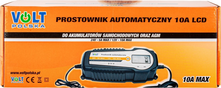 Prostownik automatyczny Volt 12/24V 10A LCD (6PRO122411) - obraz 3
