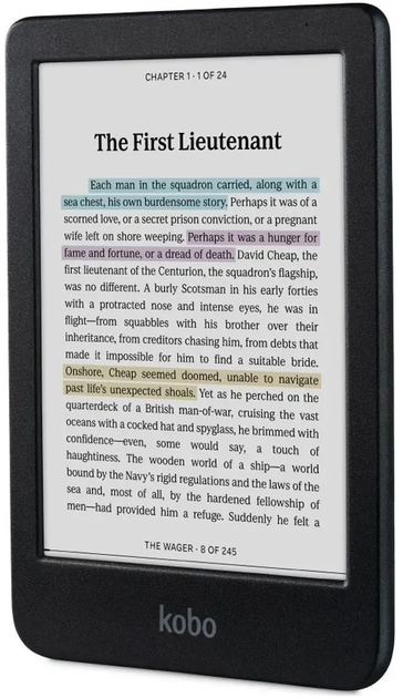 Електронна книга 6" Kobo Clara Colour / 16ГБ / Wi-Fi / Bluetooth / E-ink сенсорний екран 1448 x 1072 / Чорна Б/В k1 - зображення 3
