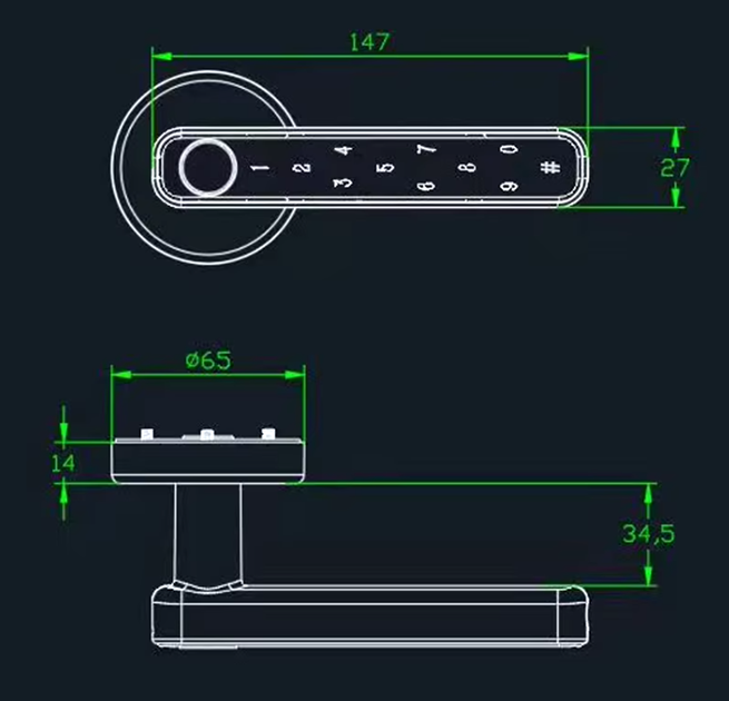 Замок розумний дверной замок з Bluetooth кодовий сріблястий 147 х 65 х 27 мм (KHS-FT01_silver) - зображення 5