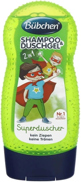 Детский шампунь гель для душа Bübchen Shampoo & Duschgel Superduscher 230 мл - Фото 2 Детский шампунь гель для душа Bübchen Shampoo & Duschgel Superduscher 230 мл - изображение 2