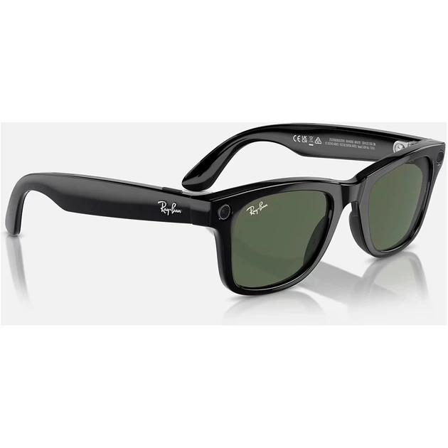 Cмарт-очки Ray-Ban Meta Wayfarer Shiny Black Frame Green