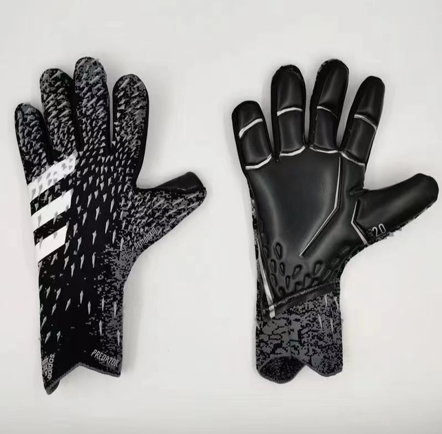 Воротарські професійні рукавички PREDATOR PRO 6 розмір 7-11 років чорно-білі - изображение 2