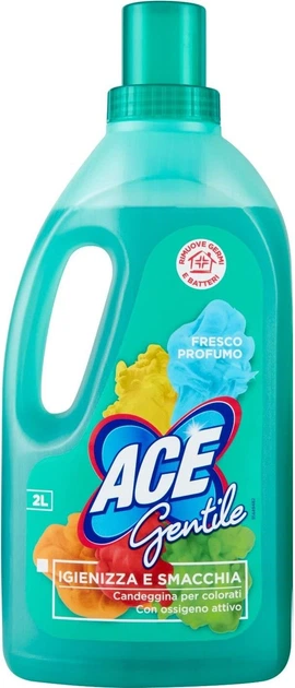 Пятновыводитель, отбеливатель для цветных вещей с активным кислородом Ace Gentile, 2 л - изображение 2