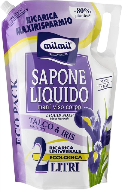 Жидкое мыло с тальком и ирисом Milmil Sapone Liquido Talco & Iris, 2л - изображение 2